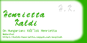 henrietta kaldi business card